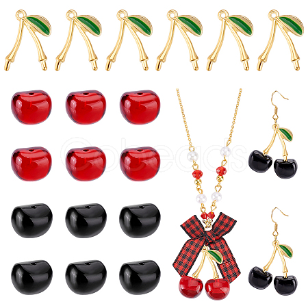 DIY Cherry Pendant Jewelry Kits DIY-PH0029-91-1