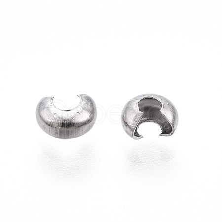 Non-Tarnish 304 Stainless Steel Crimp Beads Covers STAS-S117-011A-1