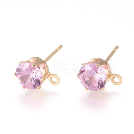Brass Stud Earring Findings KK-L199-B04-G-1