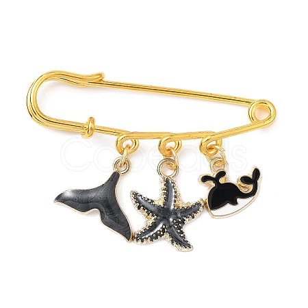 Marine Theme Pendant Alloy Enamel Brooches JEWB-BR00143-03-1