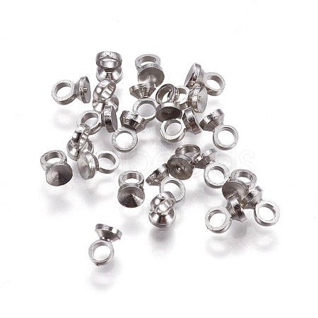 Brass Bead Cap Pendant Bails KK-F792-06P-1