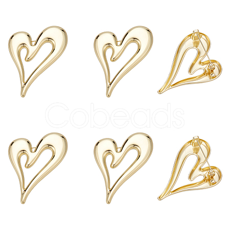 6Pcs Heart Zinc Alloy Lapel Pins for Backpack Clothes JEWB-UN0002-74G-1