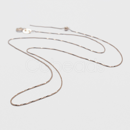 925 Sterling Silver Box Chain Necklaces STER-F039-40cm-13RG-1