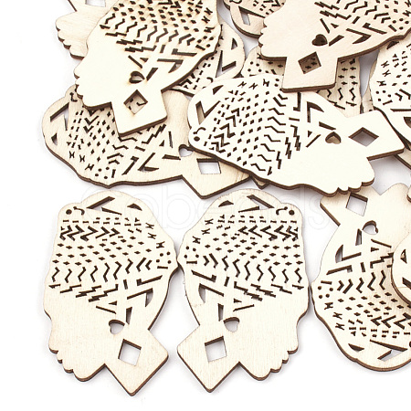 Undyed Wood Big Pendants X-WOOD-T008-29-1