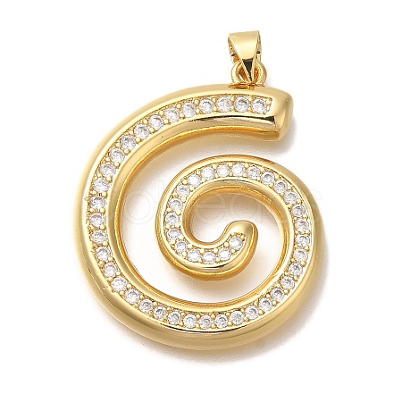 Rack Plating Brass Micro Pave Cubic Zirconia Pendants KK-I720-54G-1
