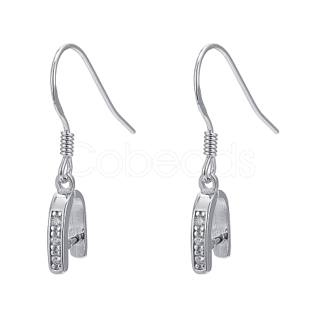 Anti-Tarnish Rhodium Plated 925 Sterling Silver Earring Hooks STER-I009-07P-1