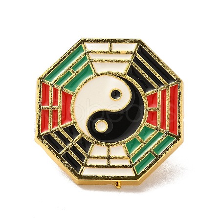 Eight-Diagram Tactics with Yin Yang Enamel Pin JEWB-K008-01G-1