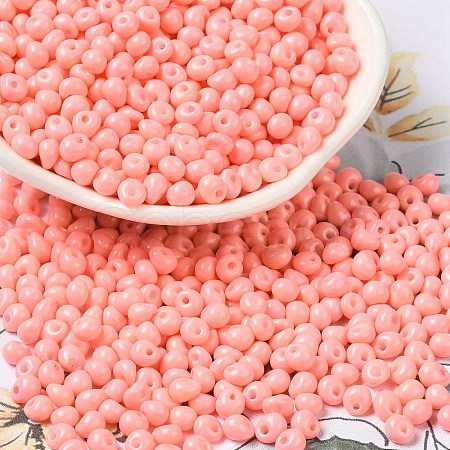 6/0 Opaque Baking Paint Glass Seed Beads SEED-M012-02A-35-1