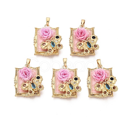 Brass Enamel Pendants KK-SZC0009-12G-01-1