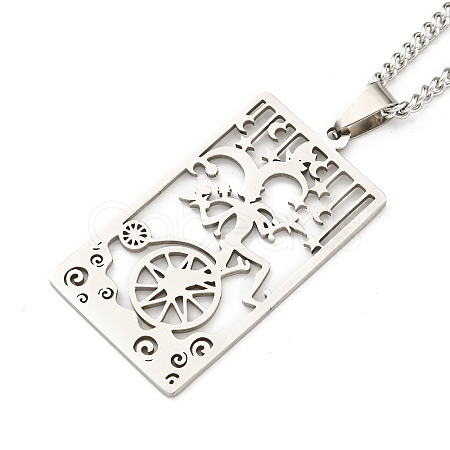 Non-Tarnish 304 Stainless Steel Pendant Necklaces NJEW-L118-02P-04-1
