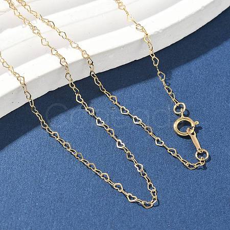 1/20 14K Gold Filled Heart Link Chain Necklaces for Women NJEW-Z068-03G-02-1