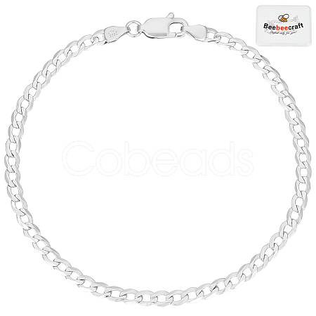 1Pc 925 Sterling Silver Curb Chain Bracelets BJEW-BBC0001-06C-1