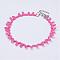 Cloth Gothic Choker Necklaces, with Iron Finding, Platinum, Pearl Pink, 11.4 inch(29cm)