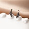 Stainless Steel Small Animal Stud Earrings for Women, Mouse, Left and Right, Black, 60x40mm