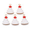 Alloy Enamel Pendants, Cadmium Free & Lead Free, Christmas Trees, Light Gold, Creamy White, 22.5x16x2mm, Hole: 2mm