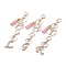 Alloy Rhinestone Keychain, with Lobster Claw Clasps and PU Leather Tassel, Alphabet, Letter A~Z, Light Gold, 9.3~12.3cm