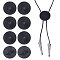 CHGCRAFT 8Pcs Alloy Blank Bolo Tie Round Slider Pack, Bolo Tie Buckle Accessories, Black, 29.5x8mm, Tray: 25mm