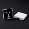 Paper with Sponge Mat Necklace Boxes, Square, White, 7x7x1.65cm, Inner Diameter: 6.3x6.3x1cm