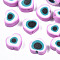 Handmade Polymer Clay Beads, Heart, Violet, 8.5x9.5x4.5mm, Hole: 1.4mm