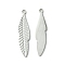 Non-Tarnish 304 Stainless Steel Manual Polishing Pendants, Leaf Charms, Stainless Steel Color, 21x4.5x0.5mm, Hole: 1.2mm