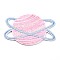 Computerized Embroidery Cloth Self Adhesive Patches, Stick On Patch, Costume Accessories, Appliques, Planet, Pink, 31x48x2mm