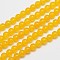 Natural & Dyed Malaysia Jade Bead Strands, Imitation Yellow Aventurine, Round, Gold, 6mm, Hole: 0.8mm, about 64pcs/strand, 15 inch