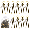 Polyester Cord First Communion Christening Keychain with Alloy Olive Branch for Baptism Favors Gift, with Iron Split Key Rings, Golden, 35cm, 10pcs/set