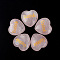 Natural Rose Quartz Display Decorations, Home Decoration, Heart with Word Gratitude, 30x30x13mm