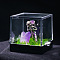 Natural Amethyst Cluster & Miner Modeling Mineral Specimen Box, Raw Stone Micro Landscape Display Decorations, Box: 34x36mm