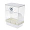 Plastic Pet Automatic Fixed Quantity Feeder, with Iron Finding, Old Lace, 13.7x12x8.2cm