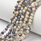 Electroplate Opaque Solid Color Glass Beads Strands, Half Plated, Blue Plated, Faceted, Rondelle, PapayaWhip, 4x3mm, Hole: 0.4mm, about 109~113pcs/strand, 38~39cm