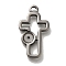 304 Stainless Steel Pendant Rhinestone Settings, Cross, Fit for 4mm Rhinestone, 22.5x12.5x2mm, Hole: 2mm