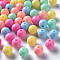 Opaque Acrylic Beads, Round, Mixed Color, 10x9mm, Hole: 2mm