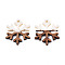 Christmas Theme Opaque Resin & Walnut Wood Pendants, Snowflake Charm, White, 28x24.5x3.5mm, Hole: 2mm