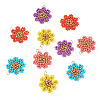 10Pcs 5 Styles Glass Seed Beaded Flower Pendants PALLOY-TA00388-3
