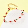 Alloy Enamel & Glass Link Chain Bracelets BJEW-A156-05G-3