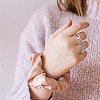 15Pcs 15 Style Crystal Rhinestone Rhombus & Lotus & Crown Finger Rings Set JR940A-6