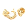 Brass Micro Pave Clear Cubic Zirconia Fold Over Clasps KK-CBA25B2-04G-3