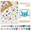 126Pcs 28 Styles Spray Printed Alloy Cabochons MRMJ-AR0001-25-2