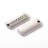 Tibetan Style Alloy Rectangle with Word Namaste Pendants LS-TIBEP-Q043-067-RS-2