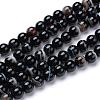 Natural Black Agate Bead Strands G-R412-19-10mm-1