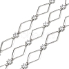 Handmade Brass Pave Clear Cubic Zirconia Rhombus Link Chains CHC-G027-01P-1