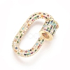 Brass Micro Pave Cubic Zirconia Screw Carabiner Lock Charms ZIRC-L085-08G-2
