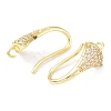 Brass Micro Pave Clear Cubic Zirconia Earring Hooks KK-R149-22G-2