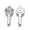 Key Brass Micro Pave Clear Cubic Zirconia Pendants KK-G436-23P-1