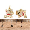 Christmas Brass Micro Pave Cubic Zirconia Enamel Charms KK-L255-19G-09-3