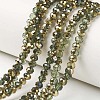 Electroplate Transparent Glass Beads Strands EGLA-A034-T4mm-O09-1