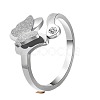 201 Stainless Steel Rhinestone Plain Rings PW-WGB58F3-02-2