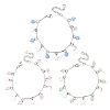 3Pcs Stainless Steel and Natural & Dyed Malaysia Jade Charm Bracelets BJEW-JB12418-2
