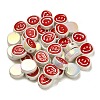 UV Plating Rainbow Iridescent Acrylic Enamel Beads OACR-G012-13B-3